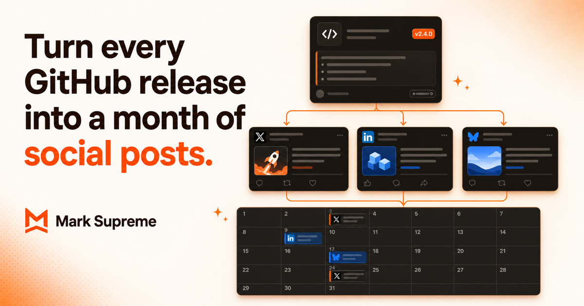 GitHub Release to Social Media Calendar | Mark Supreme